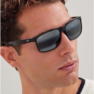 Maui Jim HUELO Transparent Black Polarized Sunglasses BEAUTIFUL!!